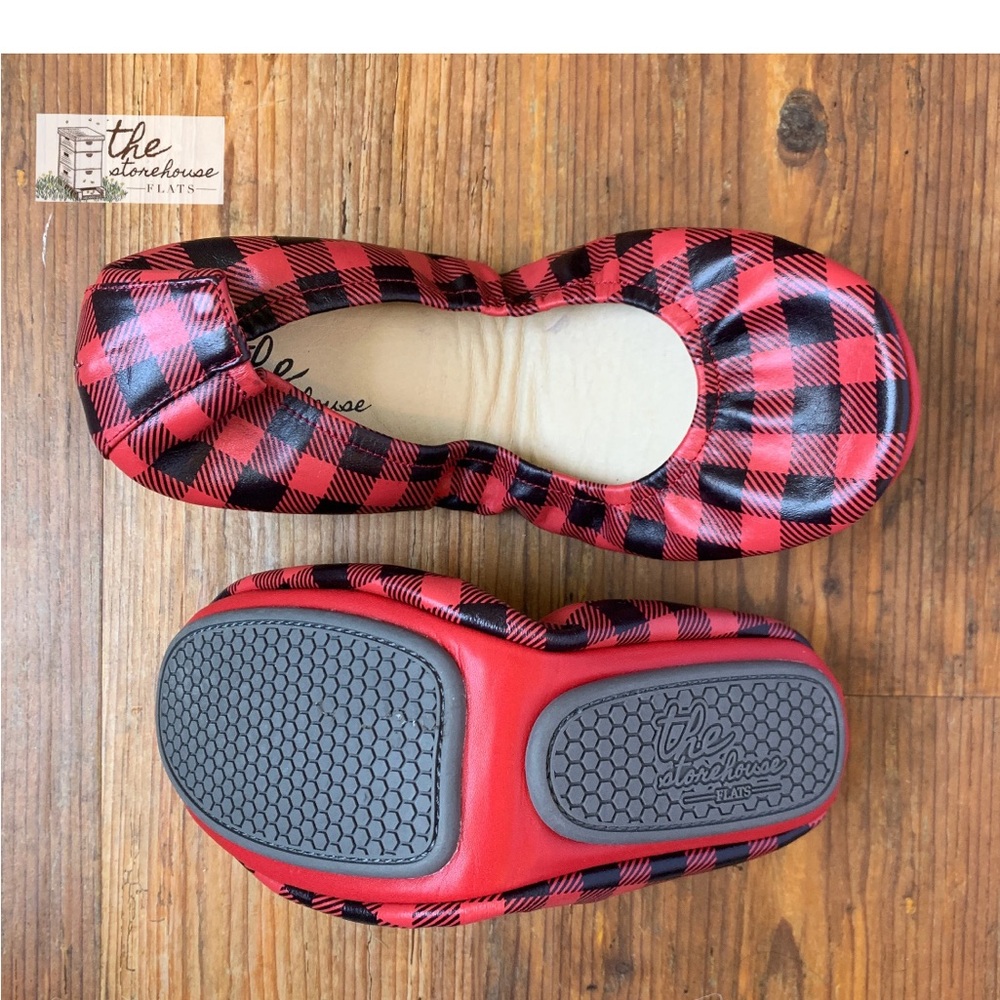Red and Black Plaid Loafers